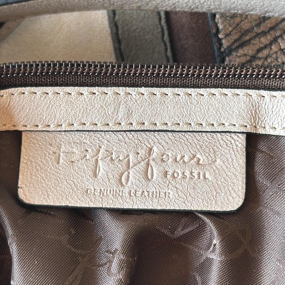 Fossil Hobo Bag in Brown, Gray, and Cream - Picture 4 of 10